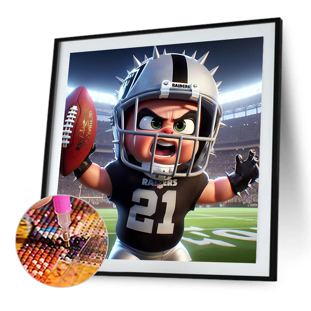 Diamond Painting - Full Round - Oakland Raiders football (45*45CM)