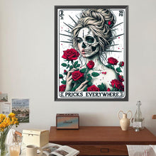 Load image into Gallery viewer, Diamond Painting - Full Round - Rose girl and skull (40*50CM)
