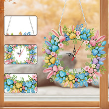 Load image into Gallery viewer, Acrylic Special Shape Easter Bunny Diamond Painting Clock for Home Wall Decor
