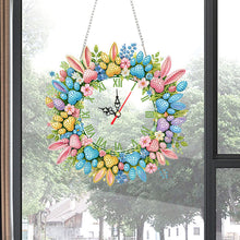 Load image into Gallery viewer, Acrylic Special Shape Easter Bunny Diamond Painting Clock for Home Wall Decor