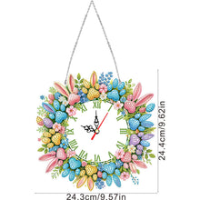Load image into Gallery viewer, Acrylic Special Shape Easter Bunny Diamond Painting Clock for Home Wall Decor