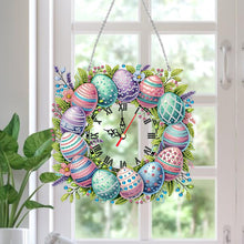 Load image into Gallery viewer, Acrylic Special Shape Easter Diamond Painting Clock Handicraft for Wall Decor