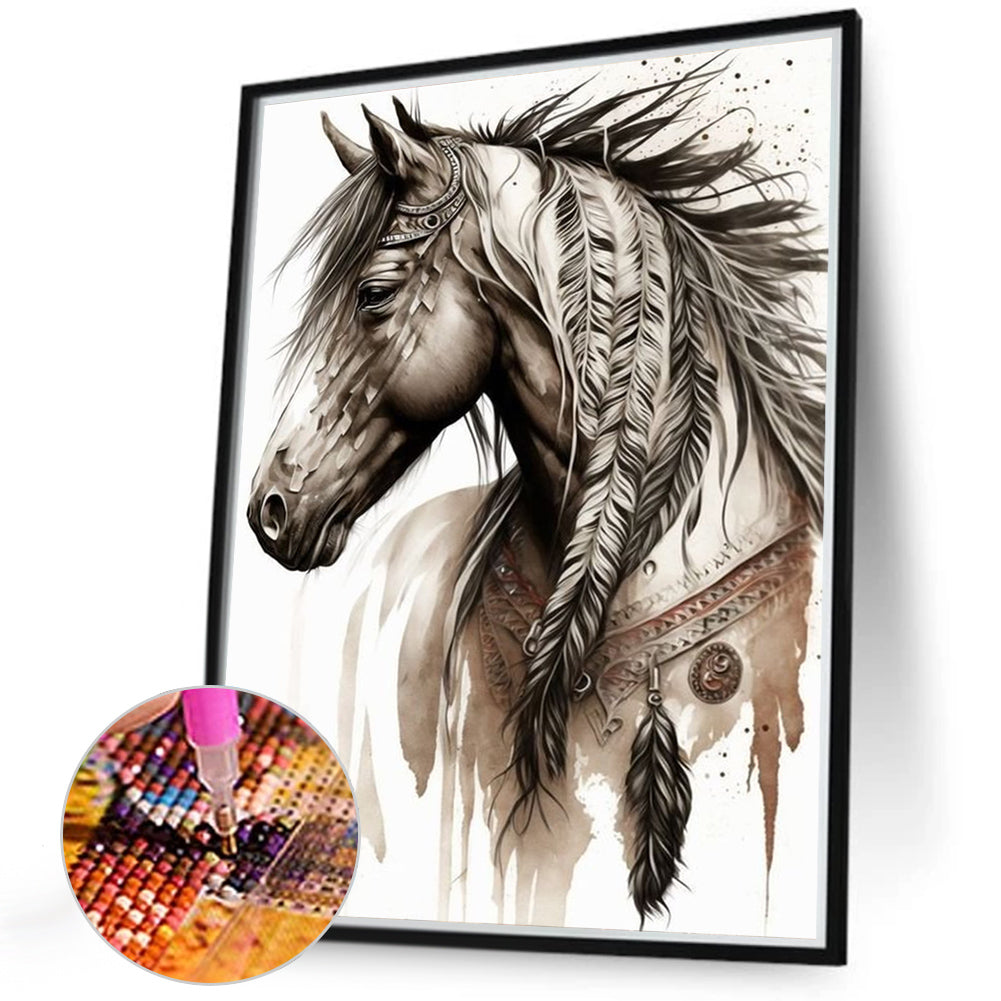 Diamond Painting - Full Round - Indian Horse (40*50CM)