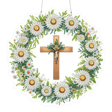 Load image into Gallery viewer, Acrylic Special Shape Daisy Cross DIY Diamond Painting Hanging Pendants