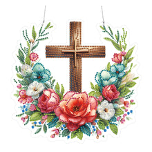 Load image into Gallery viewer, Acrylic Special Shape Flower Cross DIY Diamond Painting Hanging Pendants