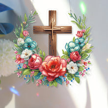 Load image into Gallery viewer, Acrylic Special Shape Flower Cross DIY Diamond Painting Hanging Pendants