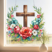 Load image into Gallery viewer, Acrylic Special Shape Flower Cross DIY Diamond Painting Hanging Pendants