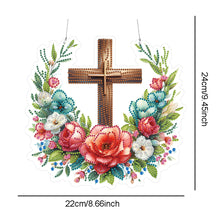 Load image into Gallery viewer, Acrylic Special Shape Flower Cross DIY Diamond Painting Hanging Pendants