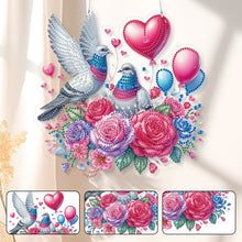 Load image into Gallery viewer, Acrylic Special Shape Flowers Birds DIY Diamond Painting Hanging Pendants