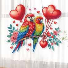 Load image into Gallery viewer, Acrylic Special Shape Valentines Day Flowers Birds DIY Diamond Art Pendant