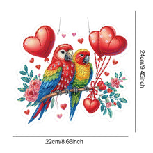 Load image into Gallery viewer, Acrylic Special Shape Valentines Day Flowers Birds DIY Diamond Art Pendant