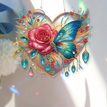 Load image into Gallery viewer, Acrylic Special Shape Rose Butterfly DIY Diamond Painting Hanging Pendants