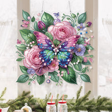 Load image into Gallery viewer, Acrylic Special Shape Butterfly Flowers DIY Diamond Painting Hanging Pendants