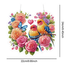 Load image into Gallery viewer, Acrylic Special Shape Heart Flowers Birds DIY Diamond Painting Hanging Pendants