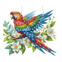 Load image into Gallery viewer, Acrylic Special Shape Parrots Flowers DIY Diamond Painting Hanging Pendants