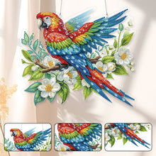 Load image into Gallery viewer, Acrylic Special Shape Parrots Flowers DIY Diamond Painting Hanging Pendants
