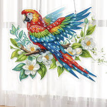 Load image into Gallery viewer, Acrylic Special Shape Parrots Flowers DIY Diamond Painting Hanging Pendants