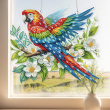 Load image into Gallery viewer, Acrylic Special Shape Parrots Flowers DIY Diamond Painting Hanging Pendants