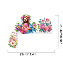 Load image into Gallery viewer, Faith And Flowers Diamond Painting Art Door Right Angle Sign for Home Decor