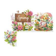 Load image into Gallery viewer, Spring Garden Gnome Diamond Painting Art Door Right Angle Sign for Home Decor