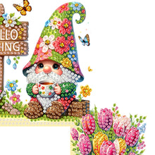 Load image into Gallery viewer, Gnome And Flowers Diamond Painting Art Door Right Angle Sign for Home Decor