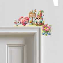 Load image into Gallery viewer, Gnome And Flowers Diamond Painting Art Door Right Angle Sign for Home Decor