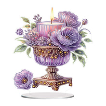Load image into Gallery viewer, Acrylic Special Shape Flower Candle Desktop Diamond Art Kits Bedroom Table Decor