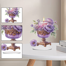 Load image into Gallery viewer, Acrylic Special Shape Flower Candle Desktop Diamond Art Kits Bedroom Table Decor