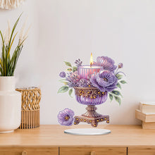 Load image into Gallery viewer, Acrylic Special Shape Flower Candle Desktop Diamond Art Kits Bedroom Table Decor