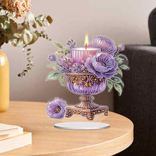 Load image into Gallery viewer, Acrylic Special Shape Flower Candle Desktop Diamond Art Kits Bedroom Table Decor