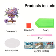 Load image into Gallery viewer, Acrylic Special Shape Flower Candle Desktop Diamond Art Kits Bedroom Table Decor