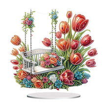 Load image into Gallery viewer, Acrylic Special Shape Flower Candle Desktop Diamond Art Kits Bedroom Table Decor