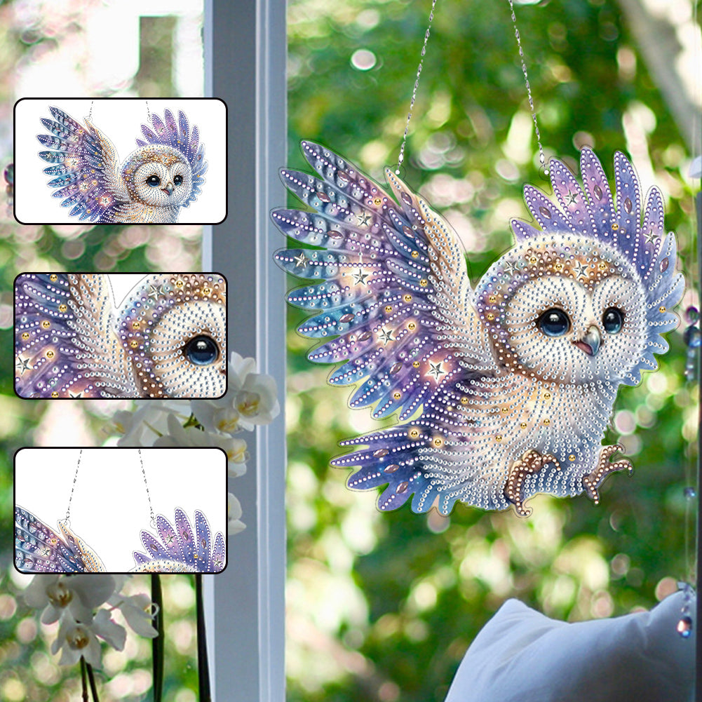 Acrylic Special Shape Owl Diamond Painting Hanging Pendant Diamond Art Decors