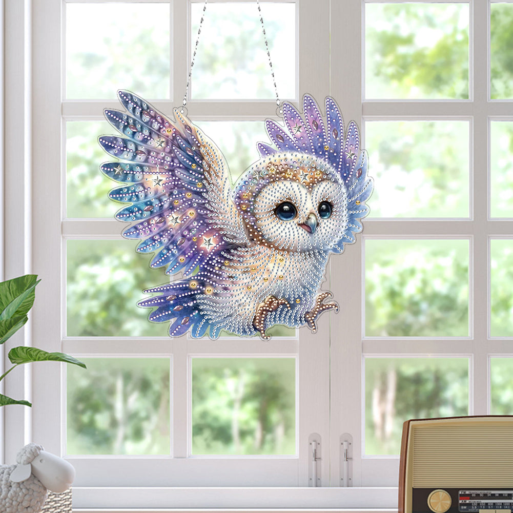 Acrylic Special Shape Owl Diamond Painting Hanging Pendant Diamond Art Decors