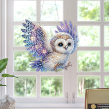 Load image into Gallery viewer, Acrylic Special Shape Owl Diamond Painting Hanging Pendant Diamond Art Decors