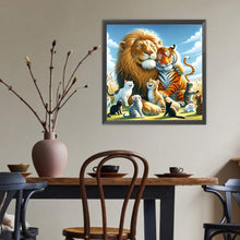 Load image into Gallery viewer, Diamond Painting - Full Round - Lion tiger cat (40*40CM)