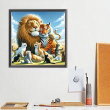 Load image into Gallery viewer, Diamond Painting - Full Round - Lion tiger cat (40*40CM)