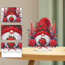Load image into Gallery viewer, Acrylic Special Shape Red Rose Gnome Diamond Painting Desktop Ornaments