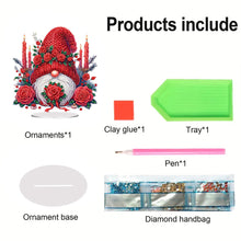 Load image into Gallery viewer, Acrylic Special Shape Red Rose Gnome Diamond Painting Desktop Ornaments