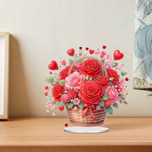 Load image into Gallery viewer, Acrylic Special Shape Flower Basket Diamond Painting Desktop Ornaments