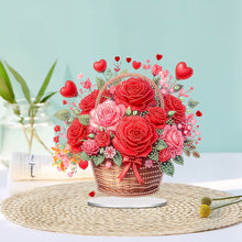 Load image into Gallery viewer, Acrylic Special Shape Flower Basket Diamond Painting Desktop Ornaments