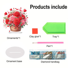 Load image into Gallery viewer, Acrylic Special Shape Flower Basket Diamond Painting Desktop Ornaments