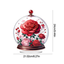 Load image into Gallery viewer, Acrylic Special Shape Glass Covered Red Rose Diamond Painting Desktop Ornaments