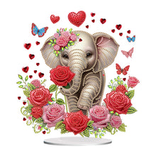 Load image into Gallery viewer, Acrylic Special Shape Rose Elephant Diamond Painting Desktop Ornaments