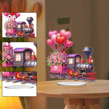 Load image into Gallery viewer, Acrylic Special Shape Valentines Day Train Diamond Painting Desktop Ornaments