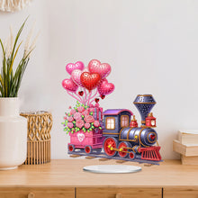 Load image into Gallery viewer, Acrylic Special Shape Valentines Day Train Diamond Painting Desktop Ornaments
