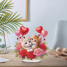 Load image into Gallery viewer, Acrylic Special Shape Hugging Cat Diamond Painting Desktop Ornaments for Adults