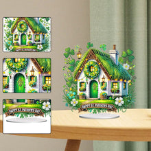 Load image into Gallery viewer, Acrylic Special Shape St. Patricks Day Cottage Rhinestones Desktop Ornaments
