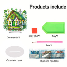 Load image into Gallery viewer, Acrylic Special Shape St. Patricks Day Cottage Rhinestones Desktop Ornaments