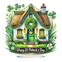 Load image into Gallery viewer, Acrylic Special Shape St. Patricks Day Cottage Rhinestones Desktop Ornaments